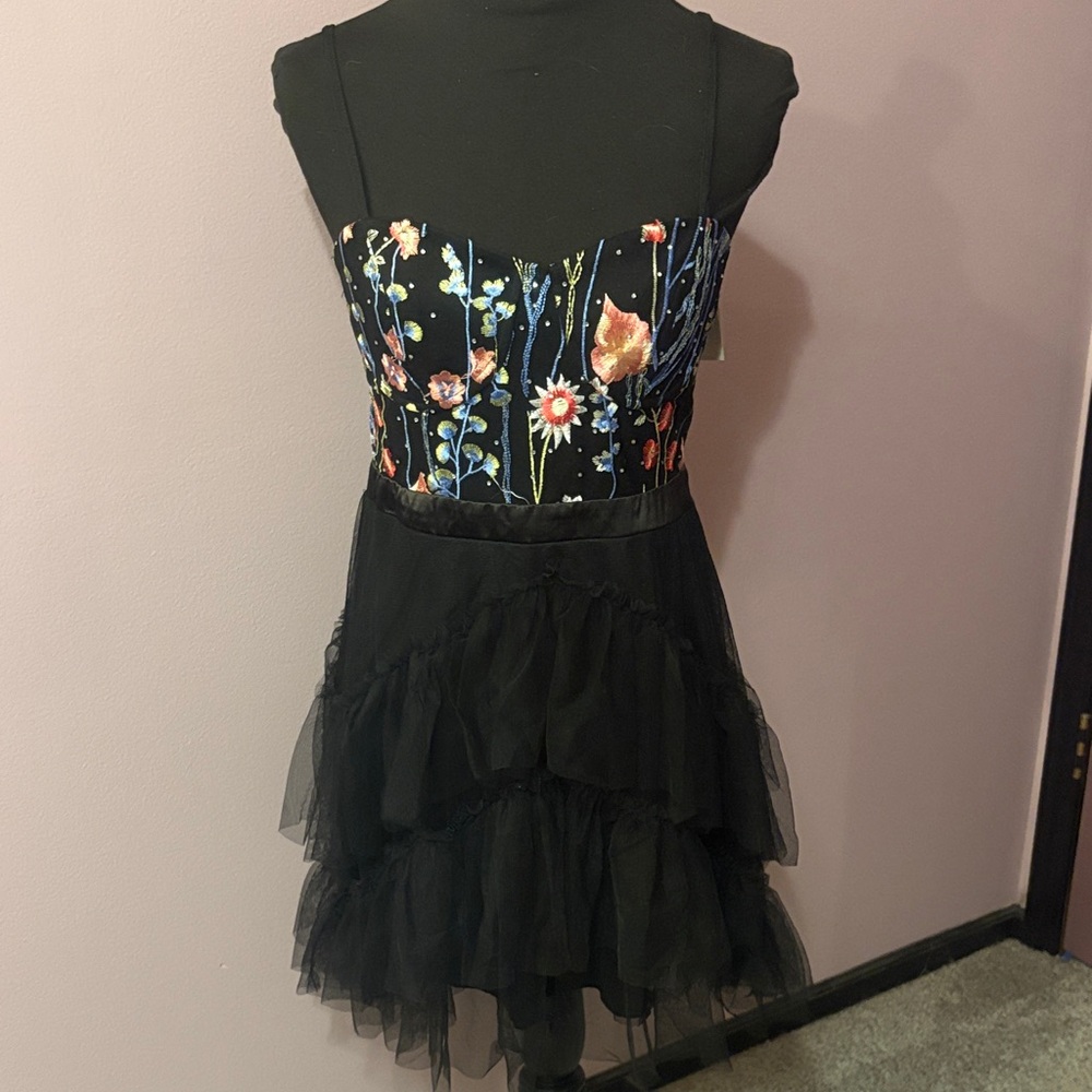 City Studio Black Floral Mini Dress